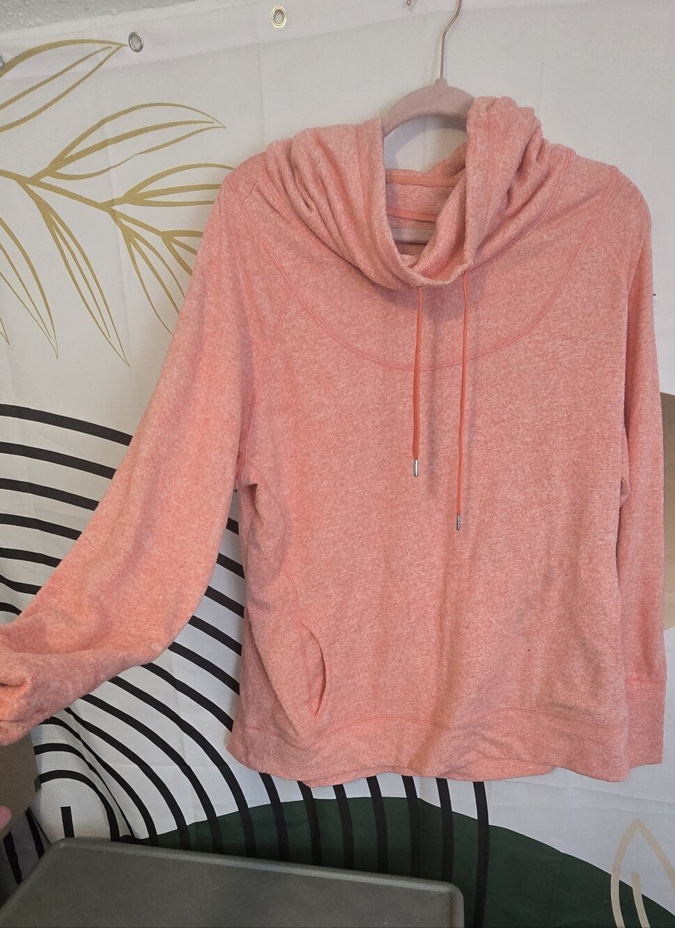 Cozy Cowl Neck Pullover Sweater - Coral Pink